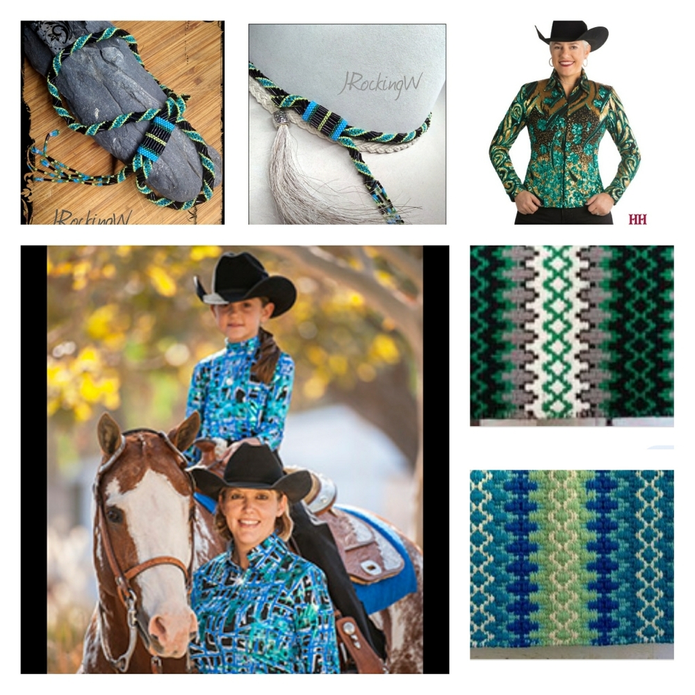 JRW Hand Made Cowboy  Black Green Hat Band
